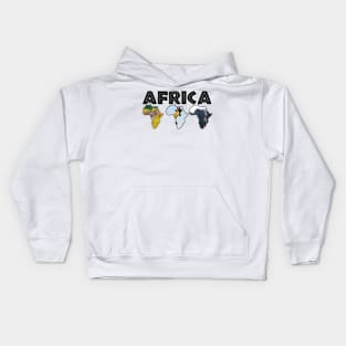 African Wildlife Continent Collage Kids Hoodie